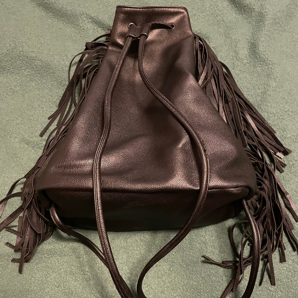 Victoria’s Secret Drawstring Fringe Bag Backpack - Picture 6 of 14